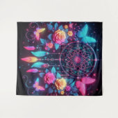 Tenture Dreamcatcher, papillons et Roses (Devant (Horizontal))