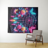 Tenture Dreamcatcher, papillons et Roses (En situation (horizontale))