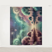 Tenture Dreamscape Swirling Trees Réflexions cosmiques (Devant)