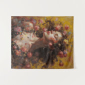 Tenture Dreamy Floral Goddess – Romantic Tapestry Wall Art (Devant (Horizontal))
