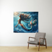 Tenture Dreamy océanique sirène fille imaginaire créature (En situation (horizontale))