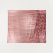 Tenture Dripping in Rose Gold Glitter Pretty Pink Drips (Devant (Horizontal))