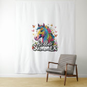 Tenture Drôle Bonjour Cheval d'été (En situation)