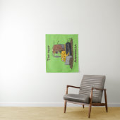 Tenture Drôle bulldozer de conduite de taureaux (En situation)