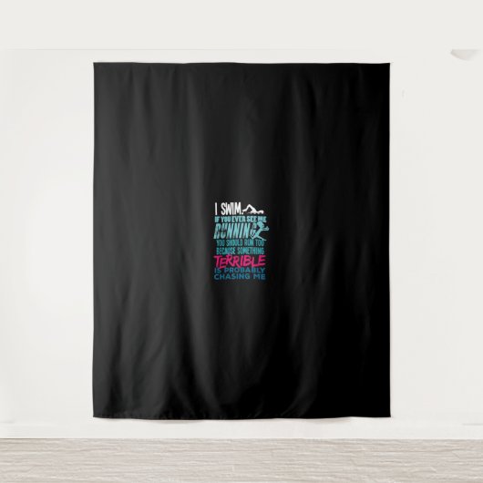 Tenture Drôle cadeau de natation pour nager (Devant)