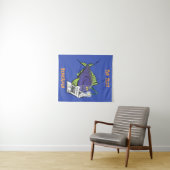 Tenture Drôle caricature de poisson de pêcheur (En situation (horizontale))