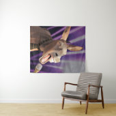 Tenture Drôle chanter âne ferme animal violet Arrière - pl (En situation (horizontale))