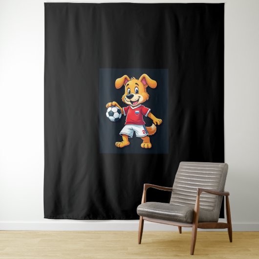 Tenture Drôle Dabbing Chien Russie Soccer Jersey Russe Foo (En situation)