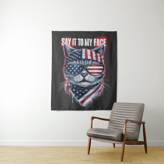 Tenture Drôle de le dire à mon visage drôle Chat (En situation)