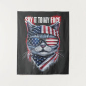 Tenture Drôle de le dire à mon visage drôle Chat (Devant)