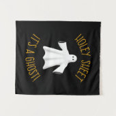 Tenture Drôle Décor de fête d'Halloween - Fantôme de feuil (Devant (Horizontal))