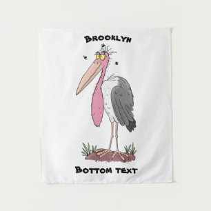 Tenture Drôle dessin animé de cigogne en marabou