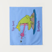 Tenture Drôle dessin animé de grenouille et mouche (Devant)