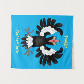 Tenture Drôle dessin animé de Magpie australienne (Devant (Horizontal))