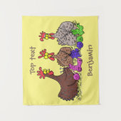 Tenture Drôle dessin animé de poulets de tricot (Devant)