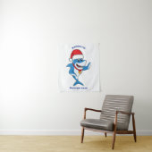 Tenture Drôle dessin animé de requin de Noël (En situation)