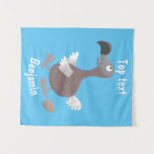 Tenture Drôle dessin animé d'oiseau de dodo (Devant (Horizontal))