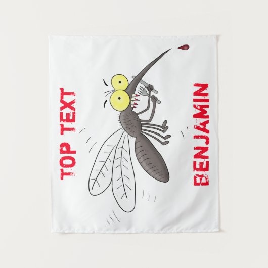 Tenture Drôle dessin d'insecte moustique (Devant)