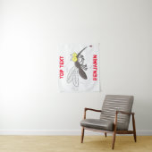 Tenture Drôle dessin d'insecte moustique (En situation)