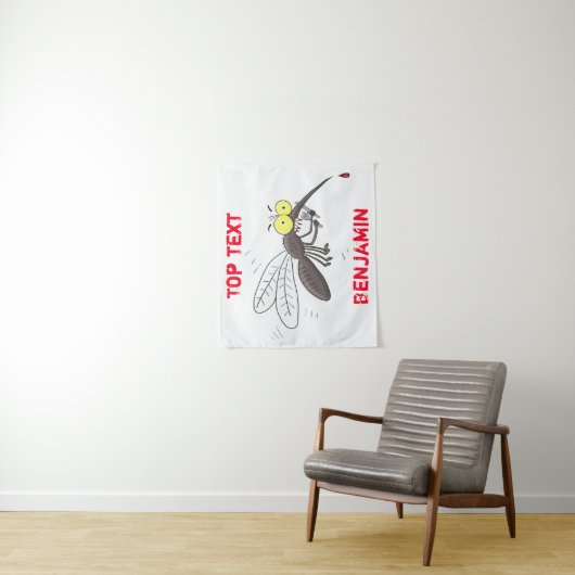 Tenture Drôle dessin d'insecte moustique (En situation)