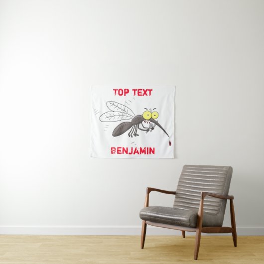 Tenture Drôle dessin d'insecte moustique (En situation (horizontale))