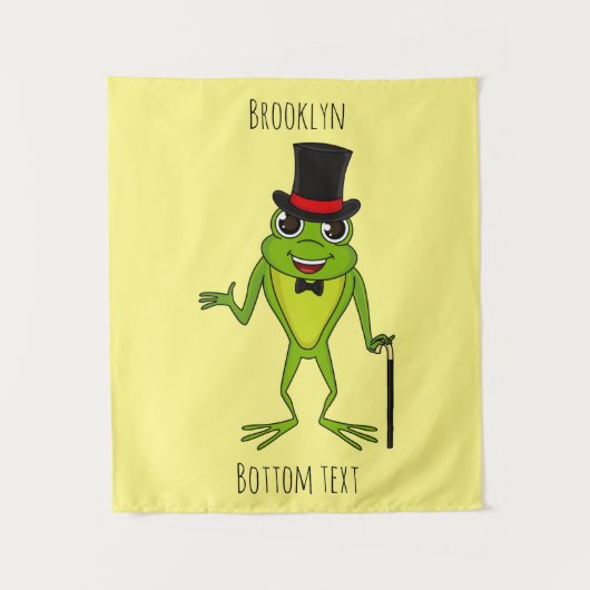 Tenture Drôle grenouille avec chapeau dessus dessin animé (Devant)
