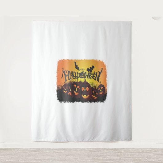 Tenture Drôle Happy Halloween design (Devant)