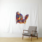 Tenture Drôle Lapin Coloré Lapin Fractal Frotté Cosmique U (En situation (horizontale))