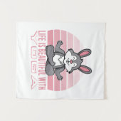 Tenture Drôle lapin mignon faisant du yoga. drôles pose yo (Devant (Horizontal))