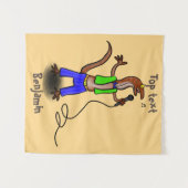 Tenture Drôle lézard chantant avec bande dessinée de micro (Devant (Horizontal))