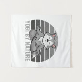 Tenture Drôle loup mignon faisant du yoga. drôles de yoga (Devant (Horizontal))