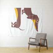 Tenture Drôle mignon dachshund pour parent chien long (En situation (horizontale))