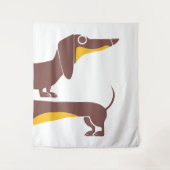 Tenture Drôle mignon dachshund pour parent chien long (Devant)