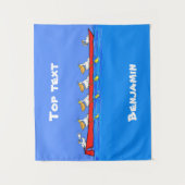 Tenture Drôle pélicans rameurs dessin animé (Devant)