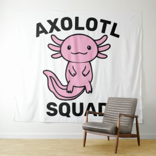 Tenture Drôle petite équipe de Axolotl personnalisable ros