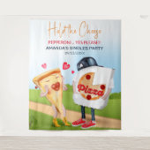 Tenture Drôle Pizza Amour fond (Devant)