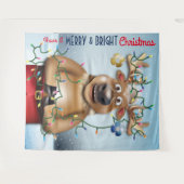 Tenture Drôle Reindeer Noël Contexte (Devant (Horizontal))