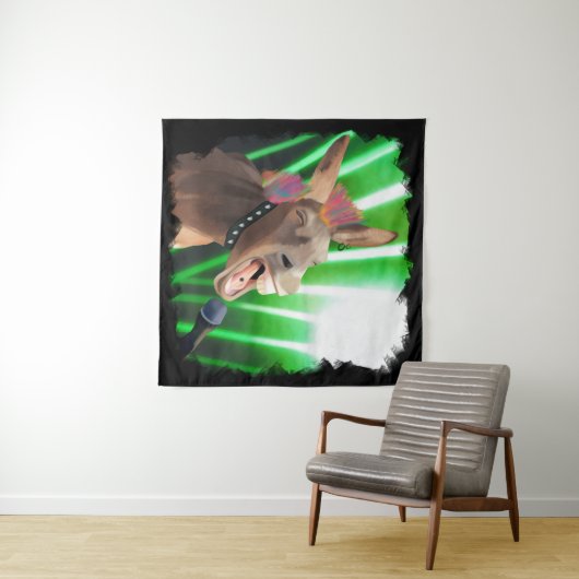 Tenture Drôle Rockstar Donkey (En situation (horizontale))