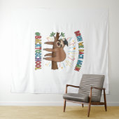 Tenture Drôle Sloth Retour à l'école (En situation (horizontale))