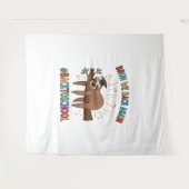 Tenture Drôle Sloth Retour à l'école (Devant (Horizontal))