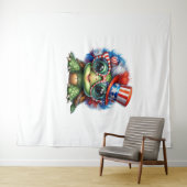 Tenture Drôle Tortue Patriotique USA Drapeau Sunglass (En situation (horizontale))