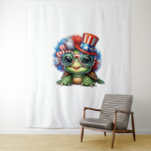 Tenture Drôle Tortue Patriotique USA Drapeau Sunglass (En situation)