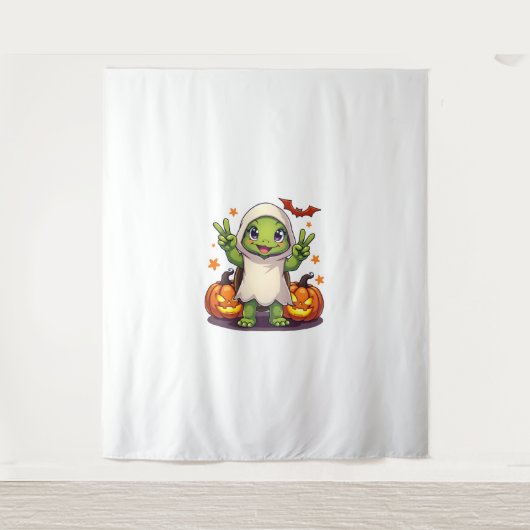 Tenture Drôle Turtle Ghost Citrouille Boo Halloween Kids M (Devant)