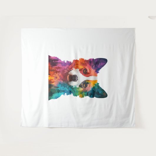 Tenture du chien coloré (Devant (Horizontal))