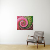 Tenture Dubman Designs : Fibonacci rose et vert lumineux (En situation (horizontale))