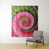 Tenture Dubman Designs : Fibonacci rose néon et vert (En situation)