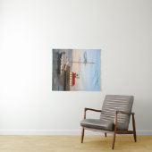 Tenture Duluth Harbour North Pier Light & Boat tapestry (En situation (horizontale))