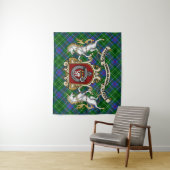 Tenture Duncan Clan Badge & Unicorns avec Tartan (En situation)