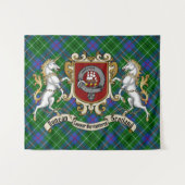 Tenture Duncan Clan Badge & Unicorns avec Tartan (Devant (Horizontal))