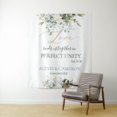 Tenture Dusty Blue Aquarelle Eucalyptus, Col. 3:14 (En situation)